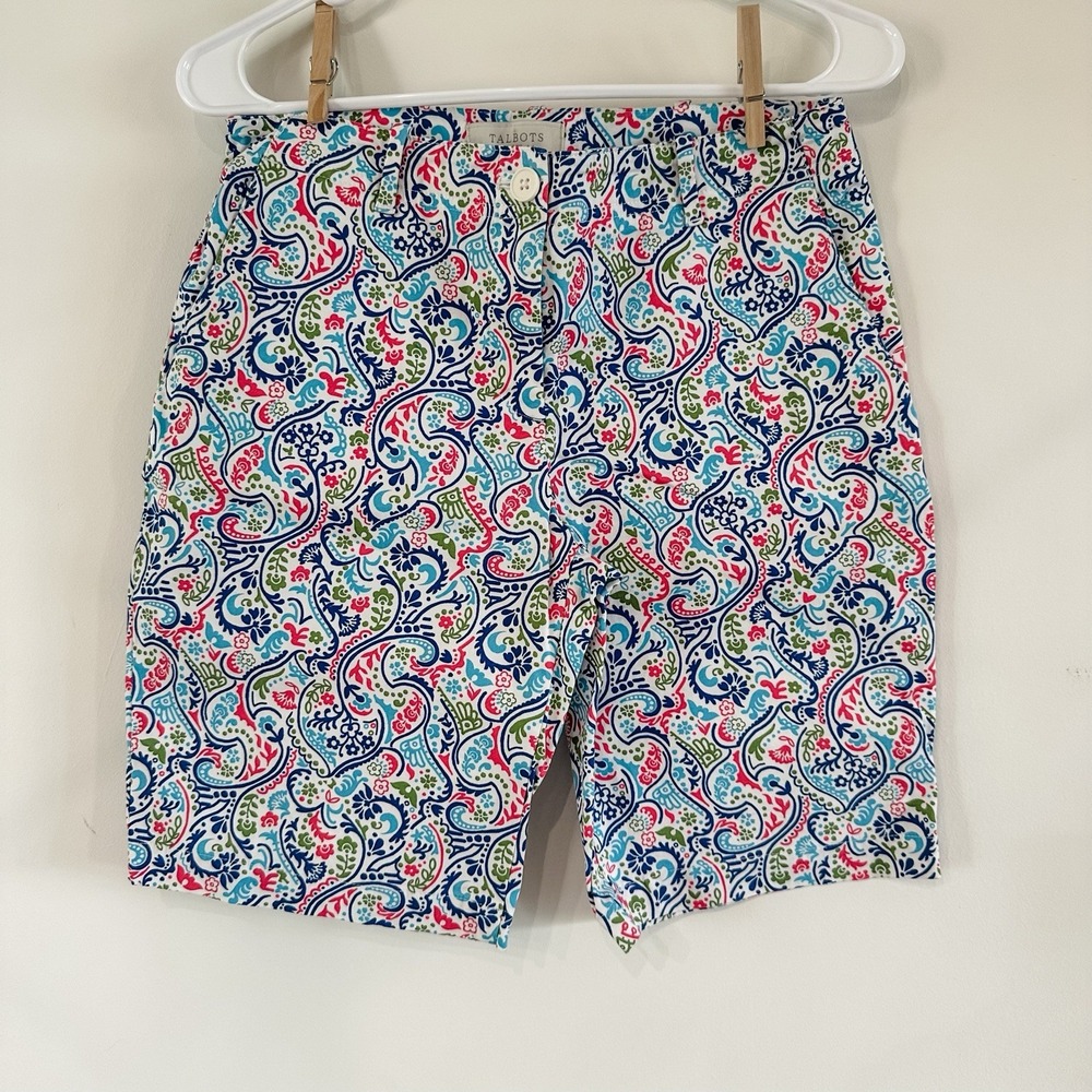 NWOT Women's Talbots Shorts 4‎ Petite Paisley Pattern
